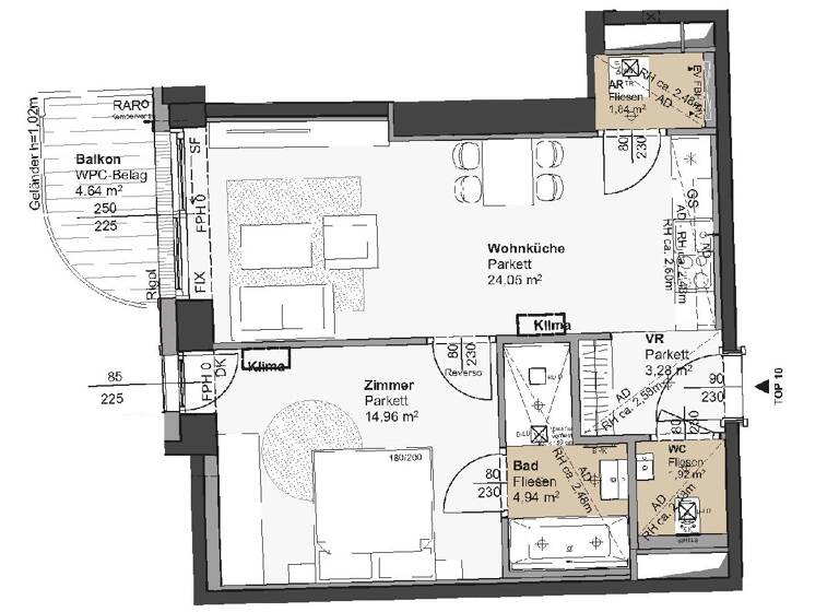 Wohnung zum Kauf 590.000 € 2 Zimmer 51 m² 2. Geschoss Kettenbrückengasse 22 Wien 1040