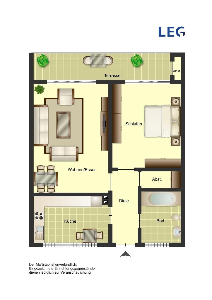 Wohnung zur Miete 449 € 2 Zimmer 60 m²<br/>Wohnfläche 1.<br/>Geschoss Eckermannweg 5 Königstor 5 Minden 32427