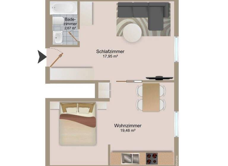 Wohnung zum Kauf provisionsfrei 220.000 € 40,1 m² 1. Geschoss frei ab 01.04.2026 Seebad Bansin Heringsdorf 17429