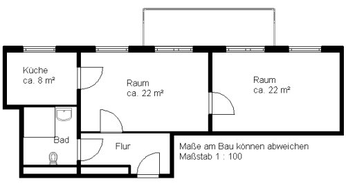 Wohnung zur Miete 477 € 2 Zimmer 68,1 m²<br/>Wohnfläche 1.<br/>Geschoss Kiewer Str. 4 Südstadt Halle (Saale) 06130