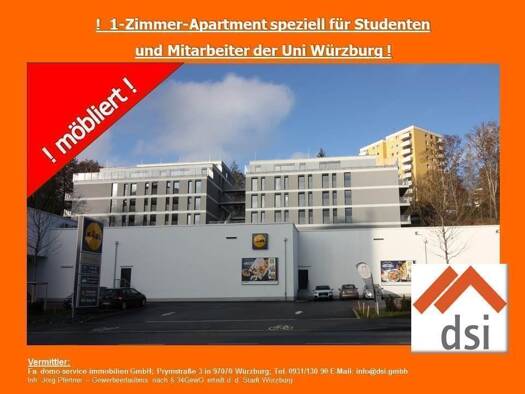 Wohnung zur Miete 417 € 1 Zimmer 21 m² frei ab 01.10.2026 Am Schwarzenberg 13 a Lindleinsmühle Würzburg 97078