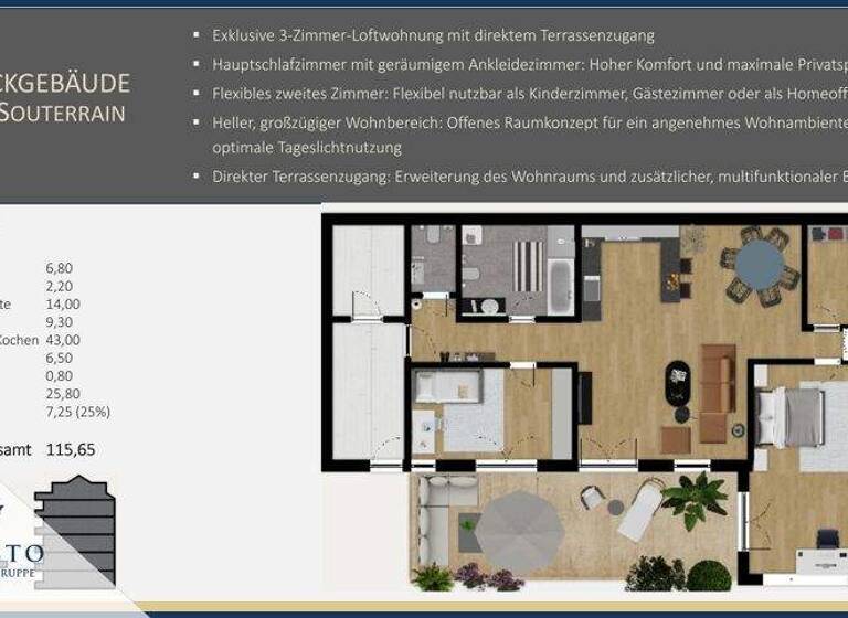 Wohnung zum Kauf provisionsfrei 647.640 € 3 Zimmer 115,7 m² Lichtenhof Nürnberg 90459