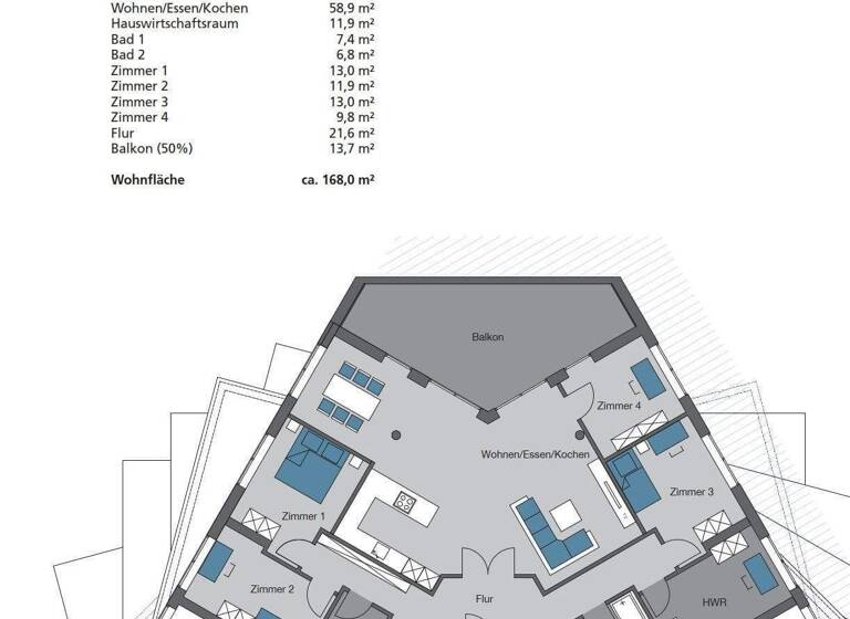 Wohnung zur Miete 1.524 € 5,5 Zimmer 168 m² frei ab 01.05.2026 Ebingen Albstadt 72458