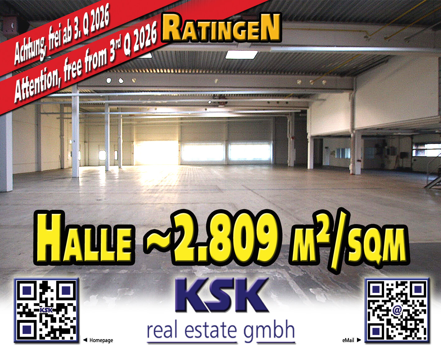 Lagerhalle zur Miete provisionsfrei 16.659,60 € 2.810 m²<br/>Lagerfläche Tiefenbroich Ratingen 40880