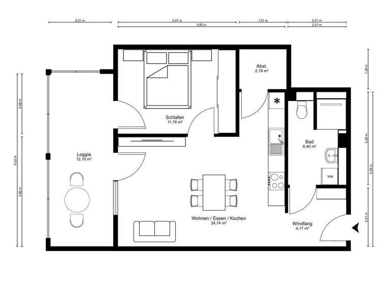 Wohnung zur Miete - Erstbezug 670 € 2 Zimmer 53,7 m² EG frei ab 01.07.2026 Ruselbergstraße 63 Mietraching Deggendorf 94469