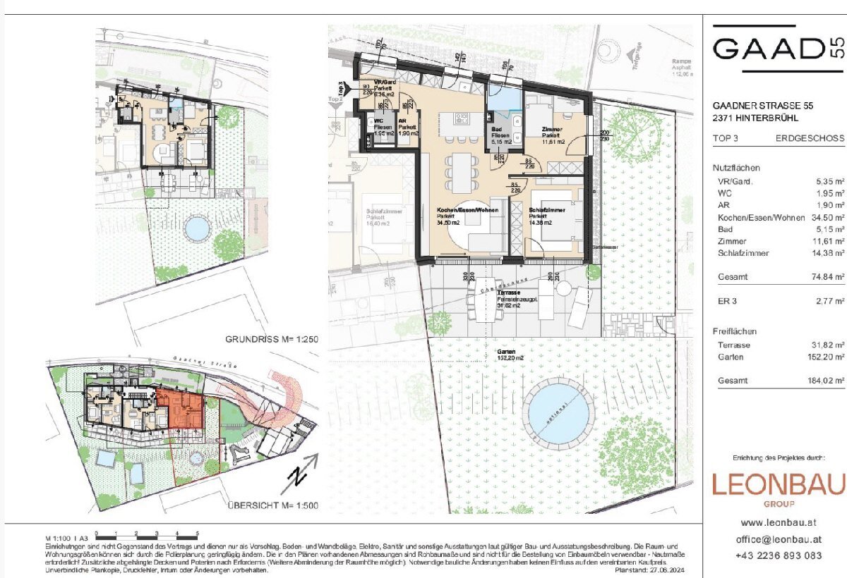 Wohnung zum Kauf 690.000 € 3 Zimmer 74,8 m²<br/>Wohnfläche Hinterbrühl 2371