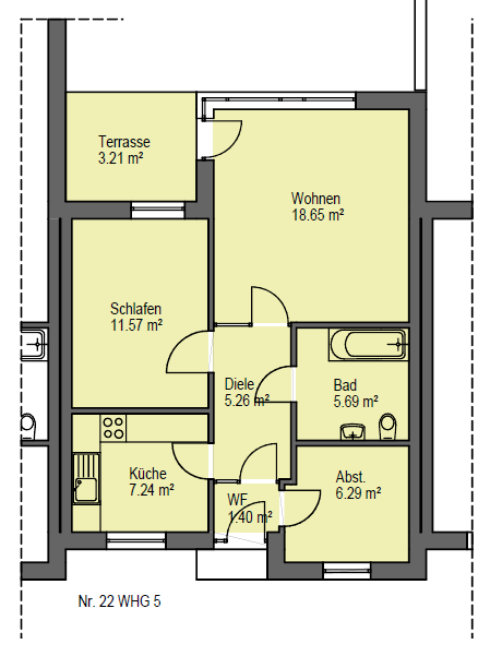 Wohnung zur Miete nur mit Wohnberechtigungsschein 280 € 2 Zimmer 58 m²<br/>Wohnfläche ab sofort<br/>Verfügbarkeit Goethestraße 22 Werlte Werlte 49757