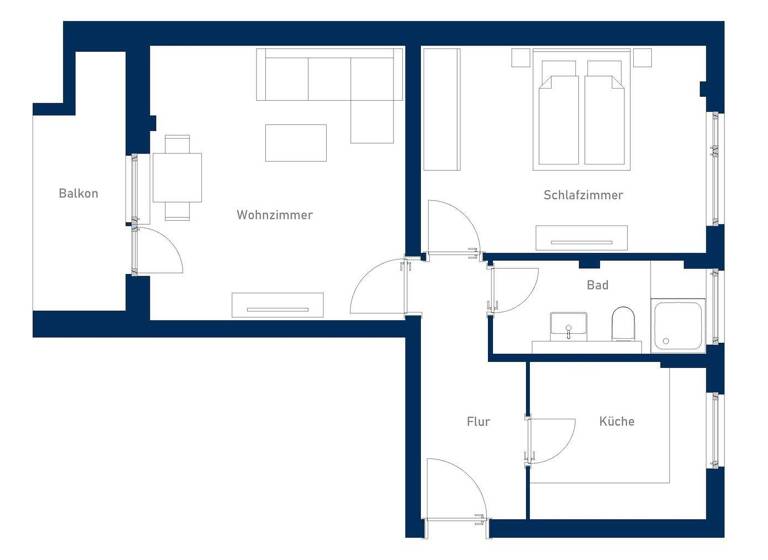 Wohnung zur Miete 1.200 € 2 Zimmer 57 m² 1. Geschoss frei ab sofort Alsterweg 46b Lichterfelde Berlin 14167