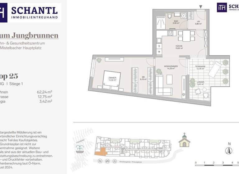 Wohnung zum Kauf - Erstbezug 304.000 € 2 Zimmer 62,2 m² 2. Geschoss Hauptplatz Mistelbach 2130