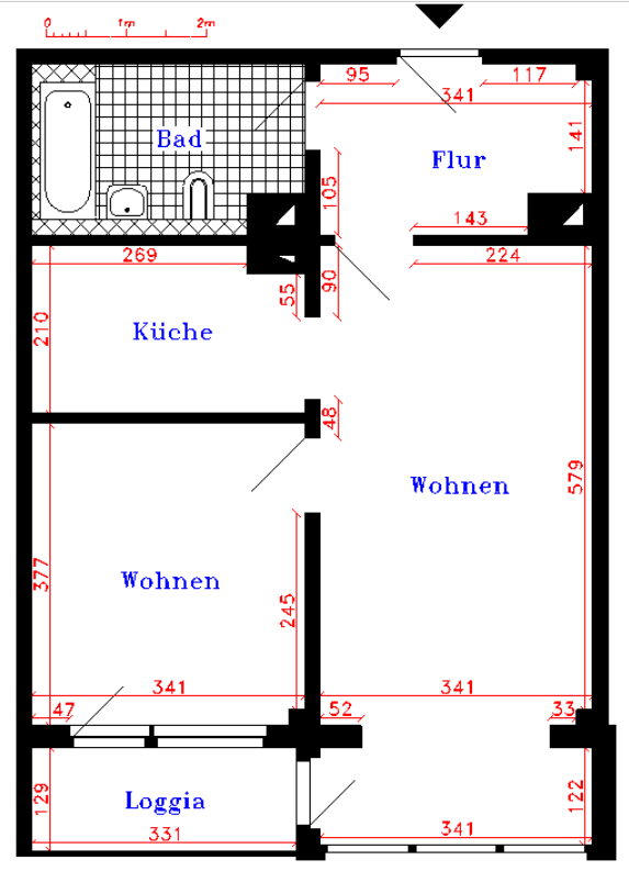 Wohnung zur Miete 352 € 2 Zimmer 3.<br/>Geschoss ab sofort<br/>Verfügbarkeit Launer Ring 8 Zschopau Zschopau 09405