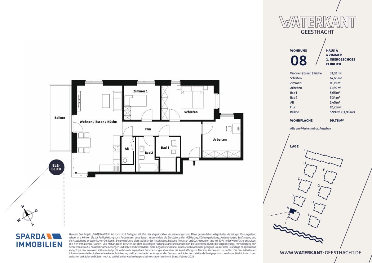 Wohnung zum Kauf provisionsfrei 531.000 € 4 Zimmer 100 m²<br/>Wohnfläche Düneberg - Süd, Bez. 4 Geesthacht 21502