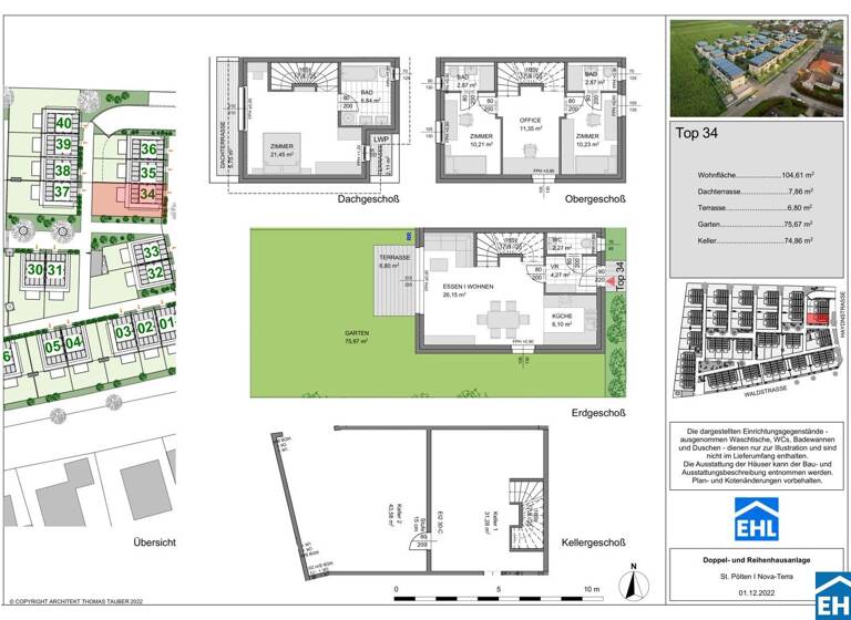 Reihenmittelhaus zum Kauf - Erstbezug 499.000 € 4 Zimmer 104,6 m² Waldstraße St. Pölten 3100