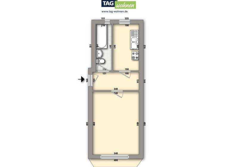 Studio zur Miete 200 € 1 Zimmer 31,7 m² 2. Geschoss frei ab sofort Straße der ODF 46 Nordhausen 99734