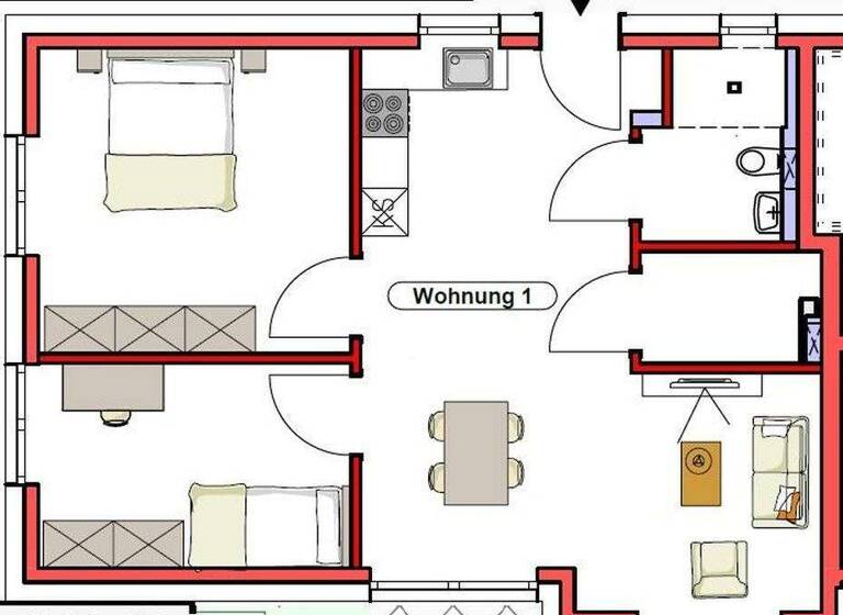 Wohnung zur Miete - Erstbezug 990 € 3 Zimmer 63 m² EG frei ab 01.06.2026 Vogesenstr. 30 Marlen Kehl-Marlen 77694