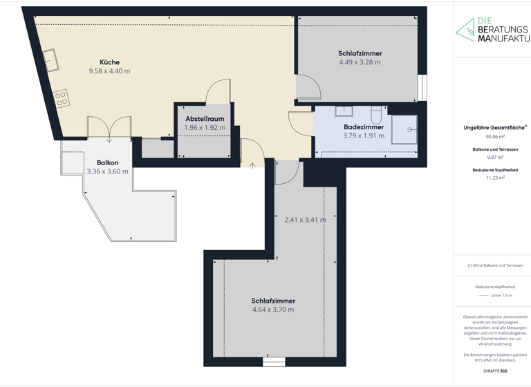 Wohnung zur Miete 1.150 € 3 Zimmer 87 m² 3. Geschoss Henfenfeld 91239