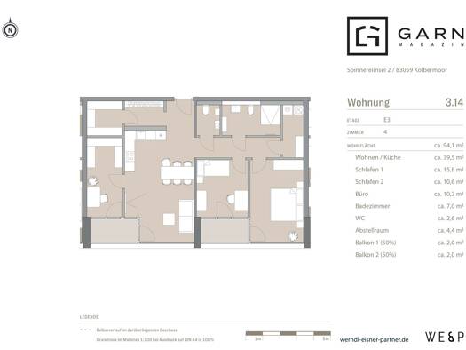 Wohnung zur Miete - Erstbezug 2.020 € 4 Zimmer 94 m² 3. Geschoss frei ab 01.11.2026 Kolbermoor 83059