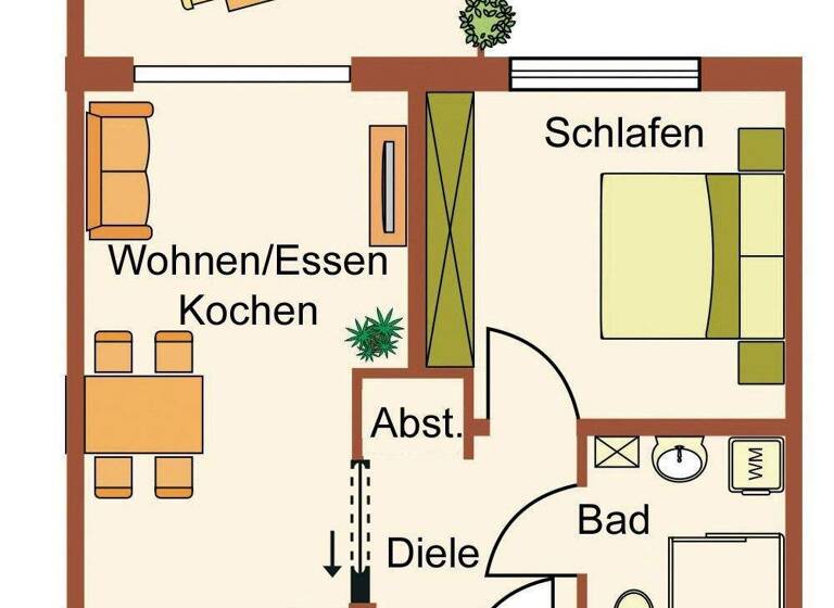 Wohnung zur Miete 640 € 2 Zimmer 51,1 m² 1. Geschoss frei ab 01.04.2026 Kammerforst Ansbach 91522