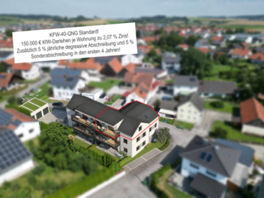 Wohnung zum Kauf - Erstbezug provisionsfrei 519.000 € 3 Zimmer 88,3 m² Essenbach 84051