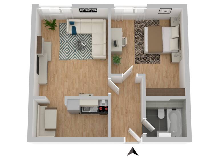 Wohnung zur Miete 280 € 2 Zimmer 54,3 m² 8. Geschoss Friedrich-König-Straße 11 Suhl 98527