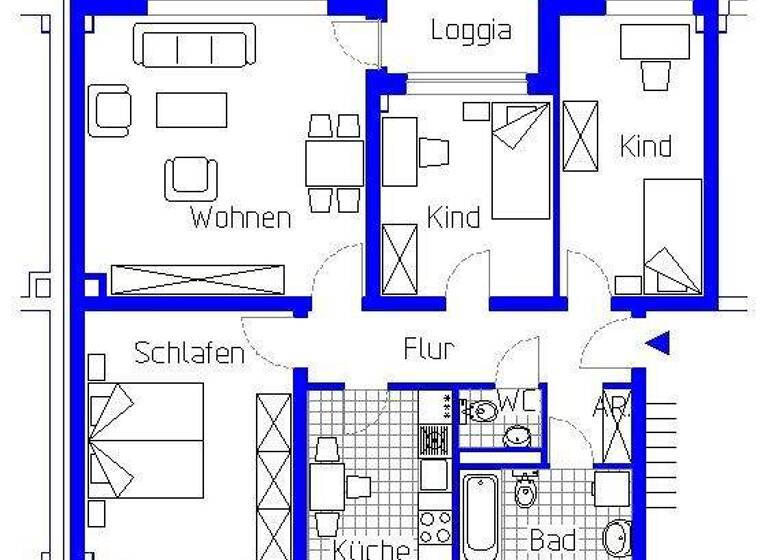Wohnung zur Miete 699 € 4 Zimmer 87 m² 1. Geschoss Hoffstraße 5 Innenstadt Minden 32423