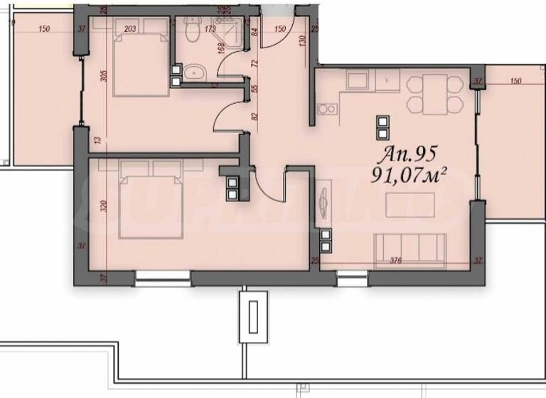 Studio zum Kauf 173.033 € 3 Zimmer 91,1 m² Sunny Beach