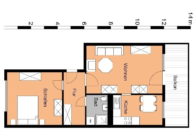 Wohnung zur Miete 372 € 2 Zimmer 56,3 m²<br/>Wohnfläche 1.<br/>Geschoss Humboldtstraße 31a Oschersleben Oschersleben 39387