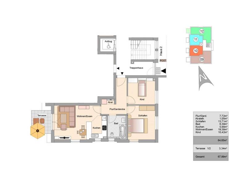 Wohnung zum Kauf - Erstbezug provisionsfrei 711.000 € 3 Zimmer 68 m² 3 Geschosse Wächterhofstraße Höhenkirchen Höhenkirchen-Siegertsbrunn 85635