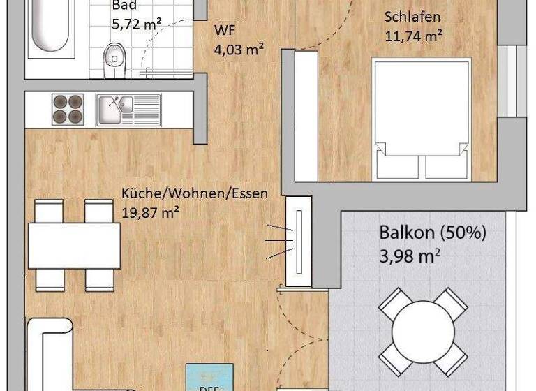 Wohnung zum Kauf 144.900 € 2 Zimmer 45,3 m² 3. Geschoss Bad Abbach 93077