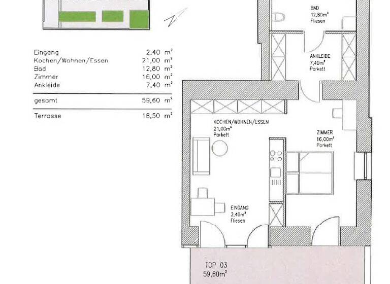 Wohnung zur Miete 566 € 2 Zimmer 59,6 m² EG frei ab 01.06.2026 Auersperggasse 12 Geidorf Graz 8010