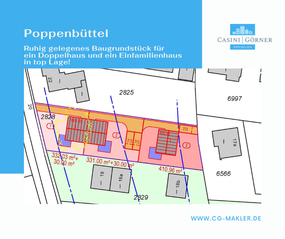 Grundstück zum Kauf 300.000 € 411 m²<br/>Grundstück Poppenbüttel Hamburg 22399