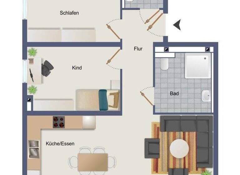 Wohnung zur Miete 1.200 € 3 Zimmer 80,9 m² EG Obernburg Obernburg am Main 63785