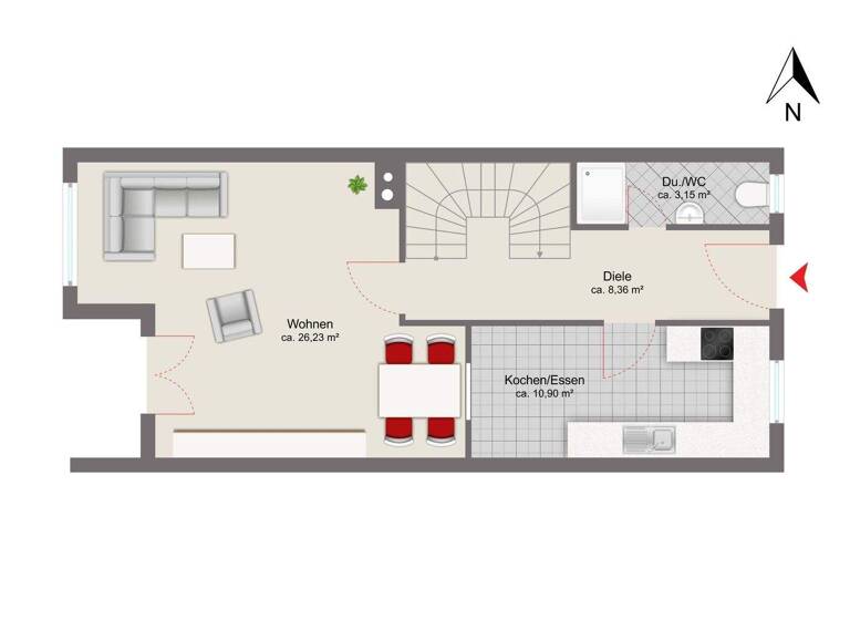 Reihenmittelhaus zum Kauf 730.000 € 4 Zimmer 100 m² 264,8 m² Grundstück Schwabing-Freimann München 80939