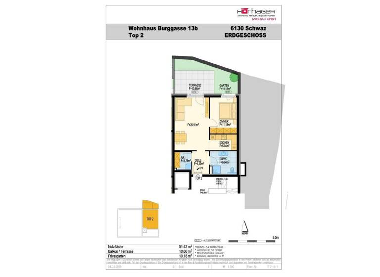 Terrassenwohnung zum Kauf provisionsfrei 351.913 € 2 Zimmer 51,4 m² EG Burggasse 13 Schwaz 6130