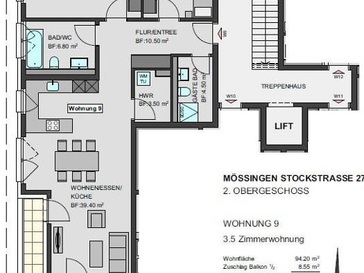 Wohnung zum Kauf - Erstbezug 544.900 € 4,5 Zimmer 102,5 m² 2. Geschoss Mössingen 72116