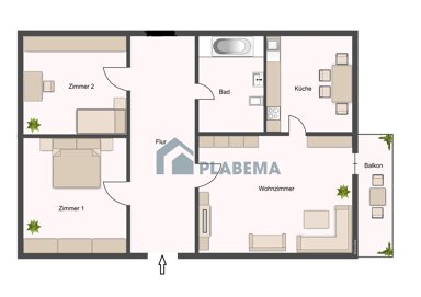 Wohnung zur Miete 440 € 3 Zimmer 57,6 m² 4. Geschoss Ludwigsluster Chaussee 27 Gartenstadt Schwerin 19061