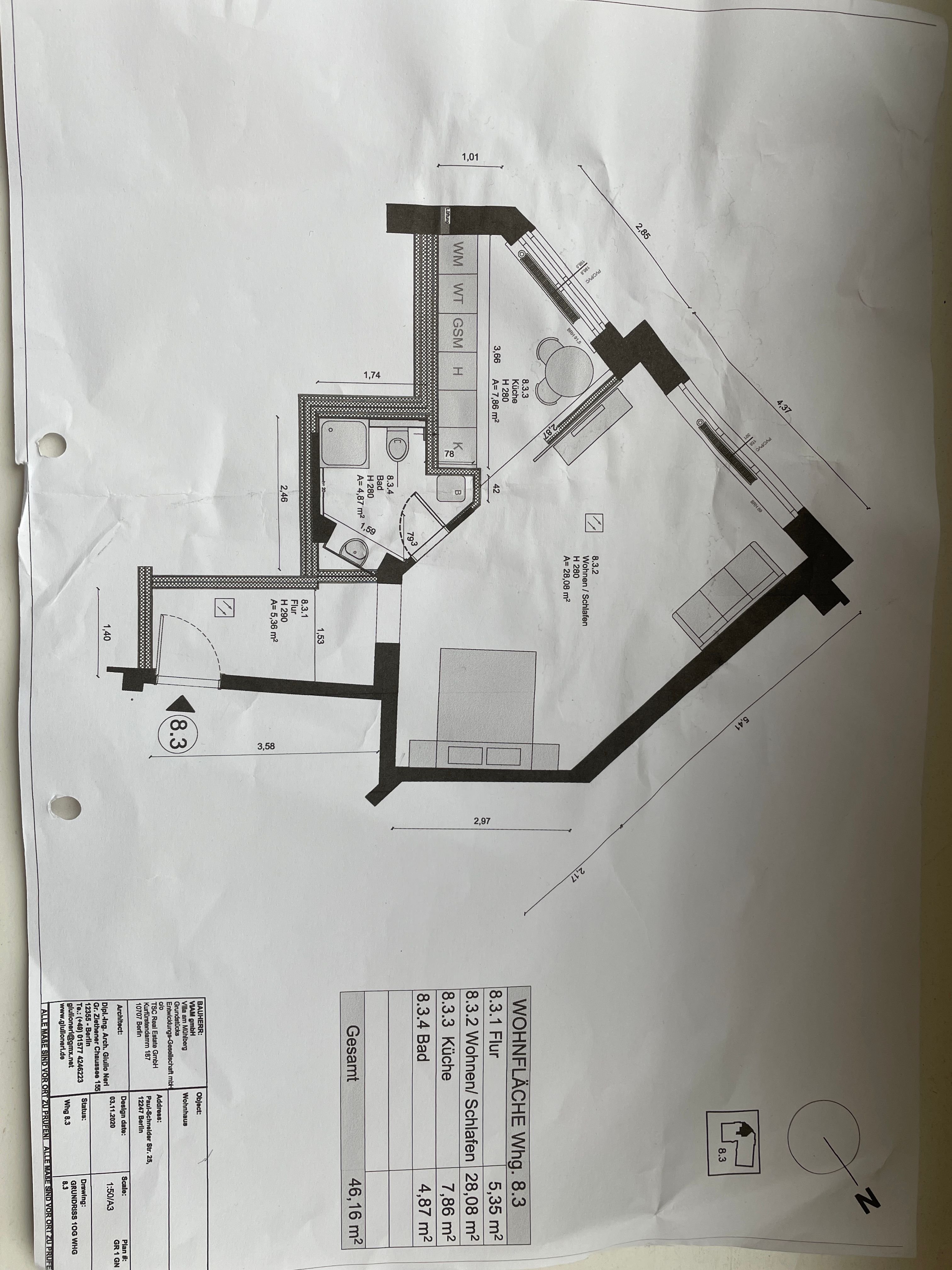 Wohnung zur Miete 700 € 1 Zimmer 46,2 m²<br/>Wohnfläche 1.<br/>Geschoss ab sofort<br/>Verfügbarkeit Paul-Schneider-Straße 25 Lankwitz Berlin 12247