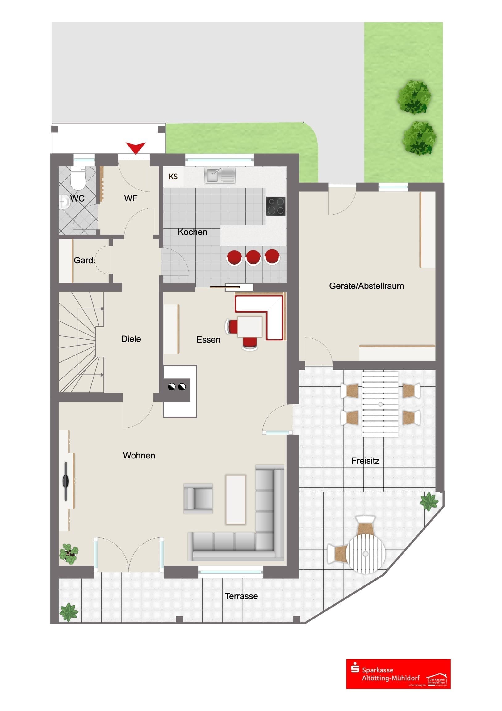 Doppelhaushälfte zum Kauf 415.000 € 5 Zimmer 139 m²<br/>Wohnfläche 350 m²<br/>Grundstück Winhöring Winhöring 84543