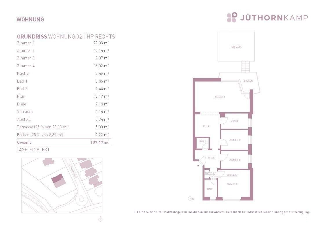 Terrassenwohnung zum Kauf provisionsfrei 645.000 € 4 Zimmer 107,5 m²<br/>Wohnfläche EG<br/>Geschoss ab sofort<br/>Verfügbarkeit Jüthornkamp 5 Marienthal Hamburg 22043