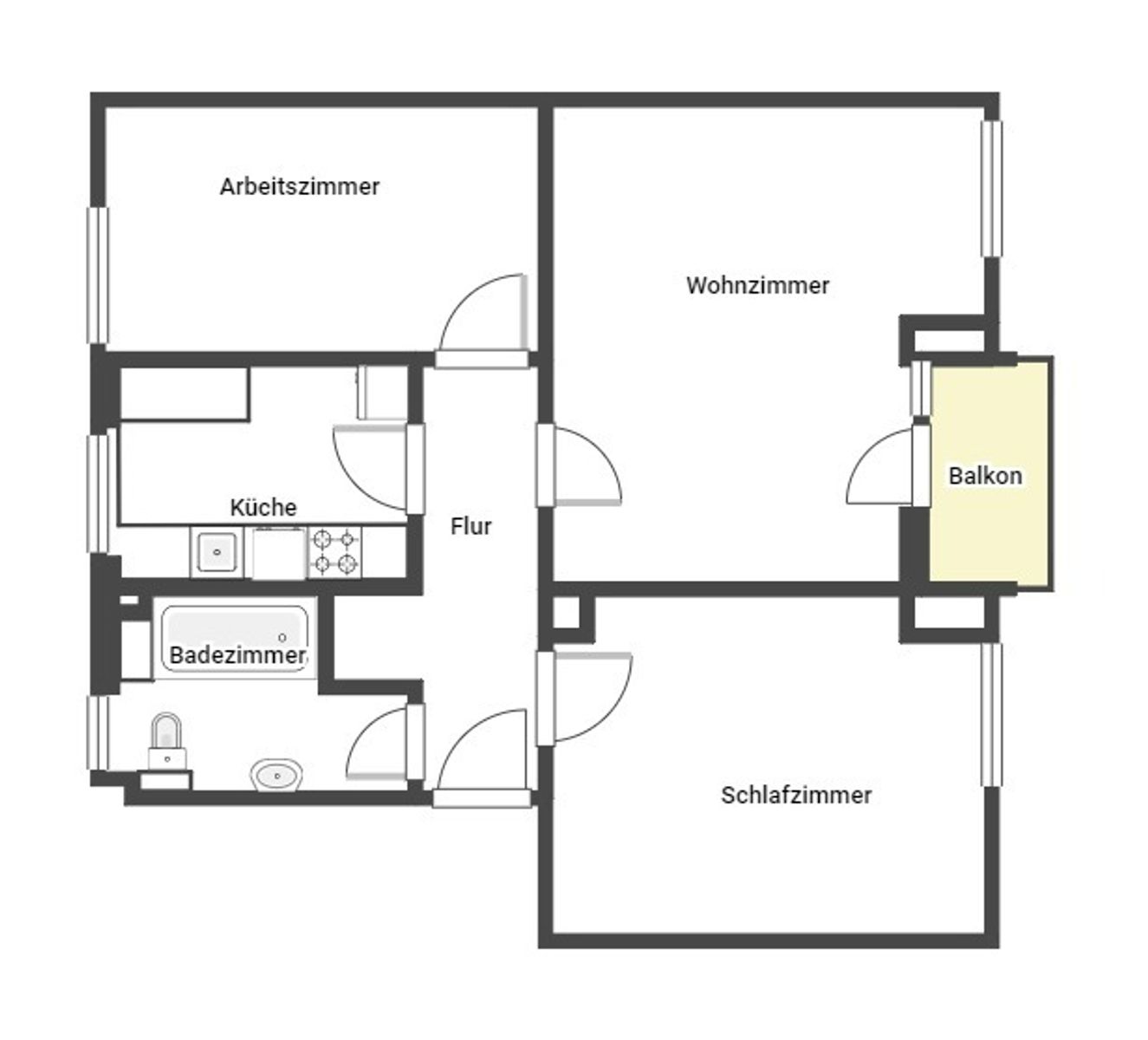 Wohnung zum Kauf 335.000 € 3 Zimmer 61,3 m²<br/>Wohnfläche 2.<br/>Geschoss Fürstenfeldbruck Fürstenfeldbruck 82256