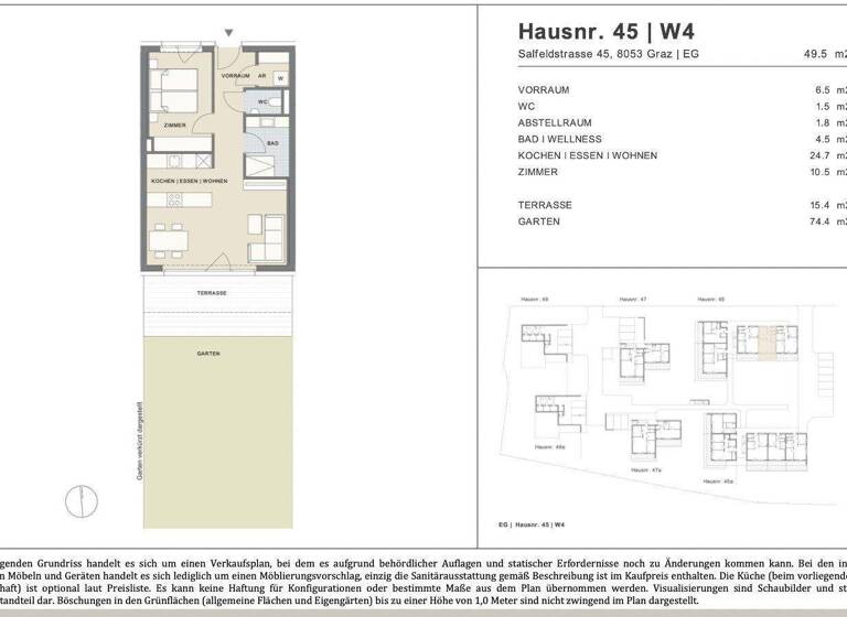 Wohnung zum Kauf - Erstbezug 299.000 € 2 Zimmer 49,5 m² EG frei ab sofort Salfeldstraße 45 Straßgang Graz,16.Bez.:Straßgang 8054