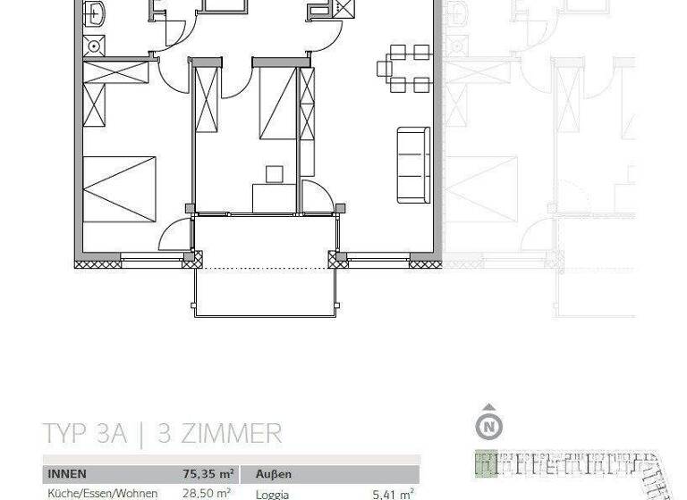 Wohnung zur Miete 682 € 3 Zimmer 75,4 m² 4. Geschoss Johann Kamper-Ring 4 Hart bei Graz 8075
