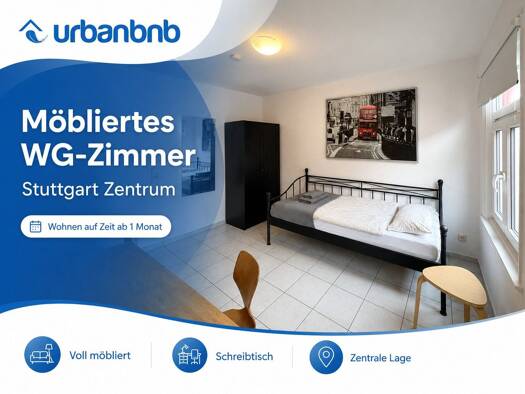 WG-Zimmer zur Miete auf Zeit 620 € 14 m² frei ab 06.09.2026 Leonhardstraße Mitte Mitte 70182