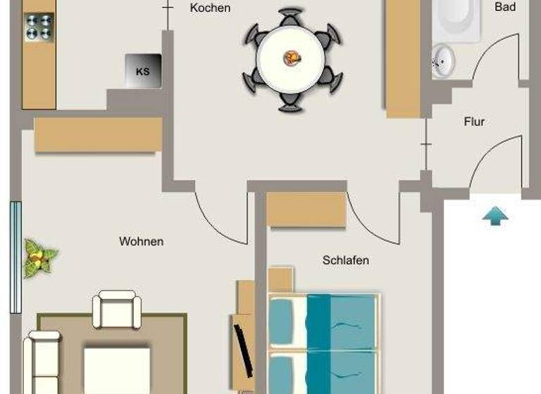 Wohnung zur Miete 501 € 3,5 Zimmer 55,5 m² 1. Geschoss Wiesenstraße 26 Baukau-West Herne 44653