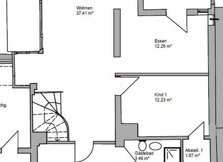 Maisonette zur Miete 1.400 € 5 Zimmer 168 m² 1. Geschoss frei ab 01.05.2026 Friedrichstr. 15 Bretten 75015