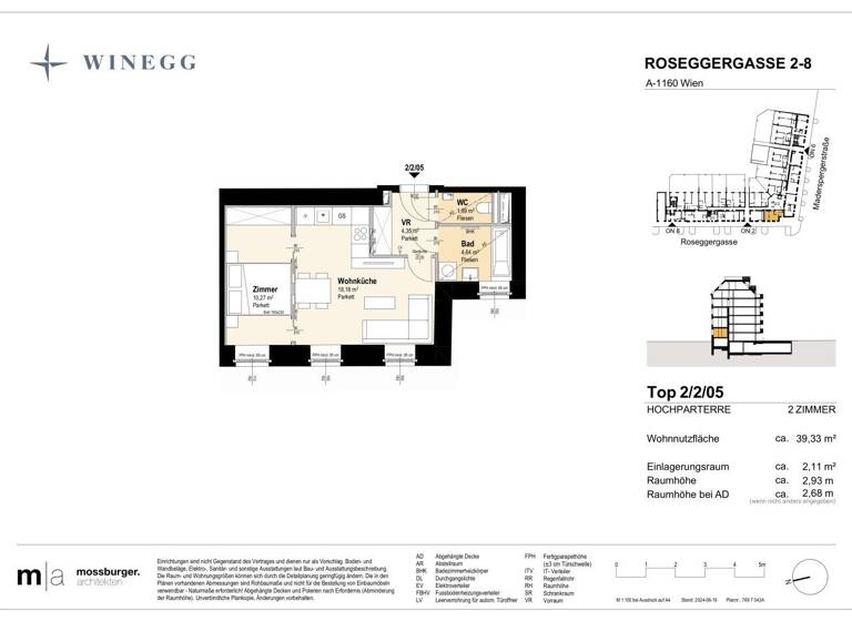 Wohnung zum Kauf - Erstbezug 212.800 € 2 Zimmer 39,3 m² EG Roseggergasse 2-8 Wien 1160