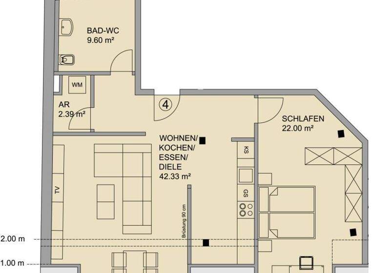 Wohnung zur Miete 540 € 2 Zimmer 76,8 m² 3. Geschoss frei ab 01.04.2026 Hauptmarkt 13 Innenstadt Zwickau 08056