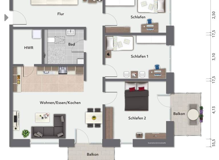 Wohnung zum Kauf provisionsfrei 483.500 € 4 Zimmer 110,9 m² Holzhausen Georgsmarienhütte 49124