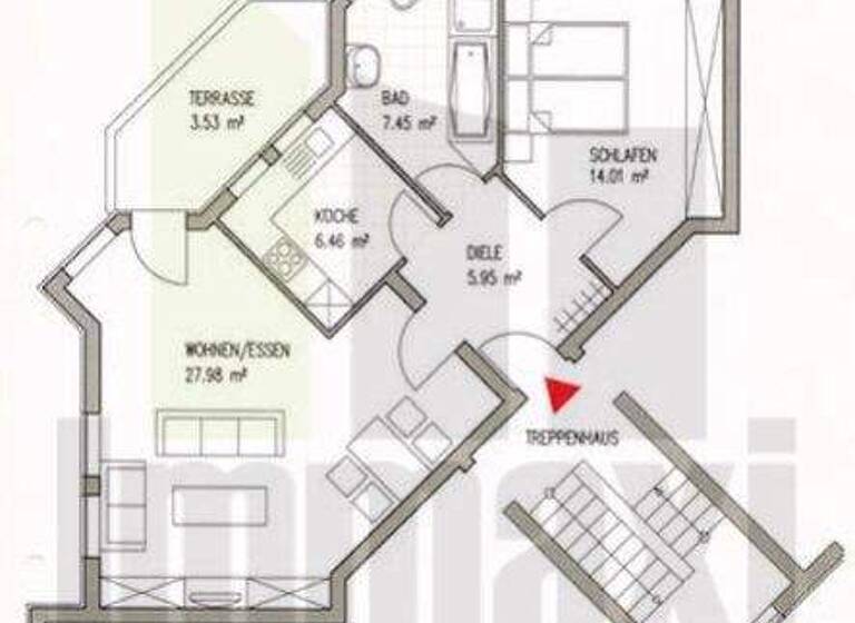 Wohnung zur Miete 850 € 2 Zimmer 65,4 m² 1. Geschoss frei ab sofort Schwalbenbogen 12 Markkleeberg 04416