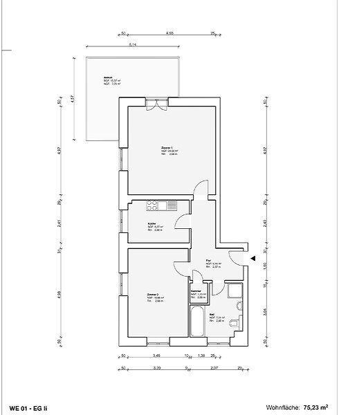 Wohnung zur Miete 490 € 2 Zimmer 75 m²<br/>Wohnfläche Drosselweg 23 Fliegerhorst Oschatz 04758