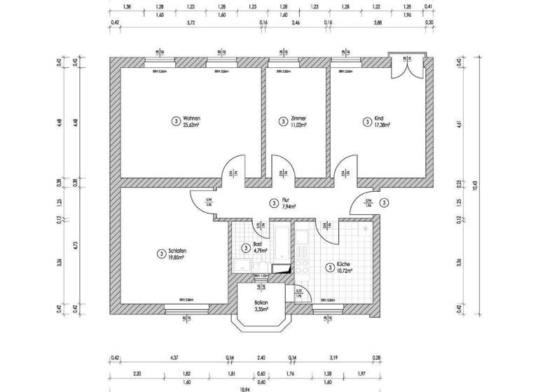 Wohnung zum Kauf 250.000 € 4 Zimmer 98,2 m² 1. Geschoss Schillerstraße 5 Lübben Lübben (Spreewald) 15907